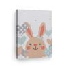 Smile Art Design Cute Pink Rabbit with Balloons White Background CANVAS PRINT Kids Room Decor Wall Art Baby Room Decor Kids Room Decor Nursery Decor Ready to Hang Made in the USA 40x30 view 1