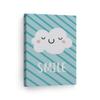 Smile Art Design Lovely Cloud Smile Lettering Blue Background CANVAS PRINT Kids Room Decor Wall Art Baby Room Decor Kids Room Decor Nursery Decor Ready to Hang Made in the USA 28x19 view 1