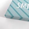 Smile Art Design Lovely Cloud Smile Lettering Blue Background CANVAS PRINT Kids Room Decor Wall Art Baby Room Decor Kids Room Decor Nursery Decor Ready to Hang Made in the USA 28x19 view 3
