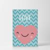 Smile Art Design Lovely Heart Love Lettering Blue Background CANVAS PRINT Kids Room Decor Wall Art Baby Room Decor Kids Room Decor Nursery Decor Ready to Hang Made in the USA 28x19 view 2