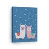 Smile Art Design Cute Alpaca Illustration Blue Background CANVAS PRINT Kids Room Decor Wall Art Baby Room Decor Kids Room Decor Nursery Decor Ready to Hang Made in the USA 40x30 view 1