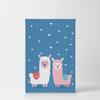 Smile Art Design Cute Alpaca Illustration Blue Background CANVAS PRINT Kids Room Decor Wall Art Baby Room Decor Kids Room Decor Nursery Decor Ready to Hang Made in the USA 40x30 view 2