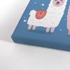 Smile Art Design Cute Alpaca Illustration Blue Background CANVAS PRINT Kids Room Decor Wall Art Baby Room Decor Kids Room Decor Nursery Decor Ready to Hang Made in the USA 40x30 view 3