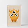Smile Art Design Lovely Orange Monster Cream Background CANVAS PRINT Kids Room Decor Wall Art Baby Room Decor Kids Room Decor Nursery Decor Ready to Hang Made in the USA 28x19 view 2