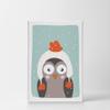 Smile Art Design Cute Owl Winter Theme Turquoise Background CANVAS PRINT Kids Room Decor Wall Art Baby Room Decor Kids Room Decor Nursery Decor Ready to Hang Made in the USA 36x24 view 2