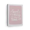 Smile Art Design Good Things Take Time Lettering Pink Background CANVAS PRINT Kids Room Decor Wall Art Baby Room Decor Kids Room Decor Nursery Decor Ready to Hang Made in the USA 28x19 view 1