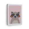 Smile Art Design Cute Raccoon Pink Background CANVAS PRINT Kids Room Decor Wall Art Baby Room Decor Kids Room Decor Nursery Decor Ready to Hang Made in the USA 17x11 view 1