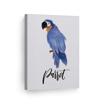 Smile Art Design Cute Parrot Watercolor Painting White Background CANVAS PRINT Kids Room Decor Wall Art Baby Room Decor Kids Room Decor Nursery Decor Ready to Hang Made in the USA 28x19