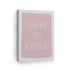 Smile Art Design You're So Loved Lettering Pink Background CANVAS PRINT Kids Room Decor Wall Art Baby Room Decor Kids Room Decor Nursery Decor Ready to Hang Made in the USA 28x19 view 1