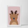 Smile Art Design Cute Deer Pink Background CANVAS PRINT Kids Room Decor Wall Art Baby Room Decor Kids Room Decor Nursery Decor Ready to Hang Made in the USA 22x15 view 2