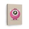 Smile Art Design Lovely Pink Monster Cream Background CANVAS PRINT Kids Room Decor Wall Art Baby Room Decor Kids Room Decor Nursery Decor Ready to Hang Made in the USA 17x11 view 1