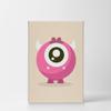 Smile Art Design Lovely Pink Monster Cream Background CANVAS PRINT Kids Room Decor Wall Art Baby Room Decor Kids Room Decor Nursery Decor Ready to Hang Made in the USA 17x11 view 2