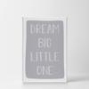 Smile Art Design Dream Big Little One Lettering Blue Background CANVAS PRINT Kids Room Decor Wall Art Baby Room Decor Kids Room Decor Nursery Decor Ready to Hang Made in the USA 17x11 view 2