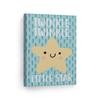 Smile Art Design Lovely Twinkle Twinkle Little Star Lettering Blue Background CANVAS PRINT Kids Room Decor Wall Art Baby Room Decor Kids Room Decor Nursery Decor Ready to Hang Made in the USA 28x19 view 1