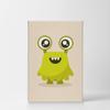 Smile Art Design Lovely Green Monster Cream Background CANVAS PRINT Kids Room Decor Wall Art Baby Room Decor Kids Room Decor Nursery Decor Ready to Hang Made in the USA 12x8 view 2