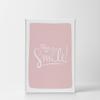 Smile Art Design You Make Me Smile Lettering Pink Background CANVAS PRINT Kids Room Decor Wall Art Baby Room Decor Kids Room Decor Nursery Decor Ready to Hang Made in the USA 40x30 view 2