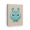 Smile Art Design Lovely Blue Monster Cream Background CANVAS PRINT Kids Room Decor Wall Art Baby Room Decor Kids Room Decor Nursery Decor Ready to Hang Made in the USA 22x15 view 1