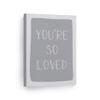 Smile Art Design You're So Loved Lettering Blue Background CANVAS PRINT Kids Room Decor Wall Art Baby Room Decor Kids Room Decor Nursery Decor Ready to Hang Made in the USA 17x11 view 1