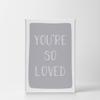 Smile Art Design You're So Loved Lettering Blue Background CANVAS PRINT Kids Room Decor Wall Art Baby Room Decor Kids Room Decor Nursery Decor Ready to Hang Made in the USA 17x11 view 2