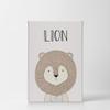 Smile Art Design Pretty Lion Painting and Lettering Cream Background CANVAS PRINT Kids Room Decor Wall Art Baby Room Decor Kids Room Decor Nursery Decor Ready to Hang Made in the USA 28x19 view 2