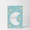 Smile Art Design Lovely Moon Blue Background CANVAS PRINT Kids Room Decor Wall Art Baby Room Decor Kids Room Decor Nursery Decor Ready to Hang Made in the USA 36x24 view 2