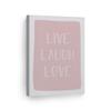 Smile Art Design Live Laugh Love Lettering Pink Background CANVAS PRINT Kids Room Decor Wall Art Baby Room Decor Kids Room Decor Nursery Decor Ready to Hang Made in the USA 22x15 view 1