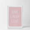 Smile Art Design Live Laugh Love Lettering Pink Background CANVAS PRINT Kids Room Decor Wall Art Baby Room Decor Kids Room Decor Nursery Decor Ready to Hang Made in the USA 22x15 view 2