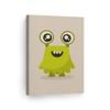Smile Art Design Lovely Green Monster Cream Background CANVAS PRINT Kids Room Decor Wall Art Baby Room Decor Kids Room Decor Nursery Decor Ready to Hang Made in the USA 40x30 view 1
