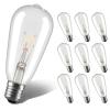SUNSGNE 10-Pack Edison Light Bulbs, 7-watt E17 Screw Base ST40 Replacement Clear Glass Incandescent Light Bulbs for Outdoor Patio Edison Bulb String Lights, Warm White view 1