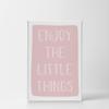 Smile Art Design Enjoy The Little Things Lettering Pink Background CANVAS PRINT Kids Room Decor Wall Art Baby Room Decor Kids Room Decor Nursery Decor Ready to Hang Made in the USA 22x15 view 2