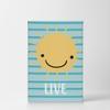Smile Art Design Lovely Sun Live Lettering Blue Background CANVAS PRINT Kids Room Decor Wall Art Baby Room Decor Kids Room Decor Nursery Decor Ready to Hang Made in the USA 28x19 view 2