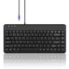 Perixx PERIBOARD-409P Wired PS2 Mini Keyboard, Black, US English Layout view 1