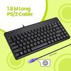 Perixx PERIBOARD-409P Wired PS2 Mini Keyboard, Black, US English Layout view 2