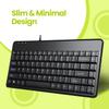 Perixx PERIBOARD-409P Wired PS2 Mini Keyboard, Black, US English Layout view 4