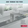 Delta Faucet Ara Roman Tub Trim - Deck Mount Tub Faucet - Bath Trim Kit with Rigid Spout - 2-Handle Bathtub Fixture - Stainless, T2767-SS (Rough Sold Separately) view 2