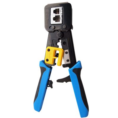 Evertech Professional Pass Through RJ45 Crimp Tool Kit for Cat5 Cat5e Cat6 Cables