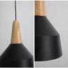 ANYE 15ft Plug-in UL On/Off Dimmer Switch Cord Black Shade Light Wooden Light Socket Cafe Lights Loft Style Simple Metal Ceiling Lamp for Dining Room Cafe Restaurant Bulbs Not Included view 4
