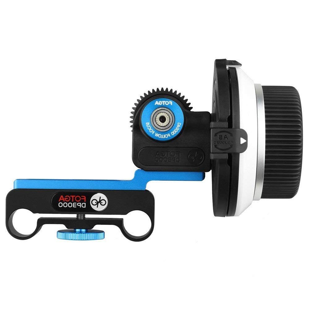 Fotga DP3000 M1 Follow Focus With Gear Belt Ring Compatible With Rebel T6i, T7i, T6, EOS 7D Mark II, 6D II, 5D Mark III IV, 80D Nikon D850 D800 D750 D7500 Panasonic GH5S GH5 GHS Olympus EM10II EM5
