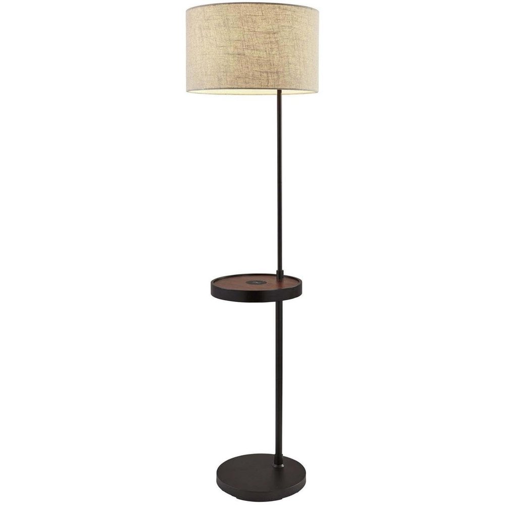 Adesso Oliver Wireless Charging Shelf Floor Lamp