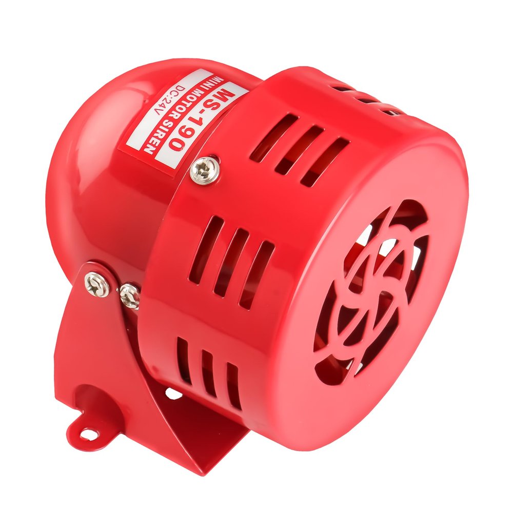 Baomain Alarm Sound Motor High Power Buzzer Siren DC 24V 120DB 2.20A MS-190 (24V DC)