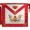 Bricks Masons 18th Degree Scottish Rite Apron - White & Red Moire Gold Hand Embroidery view 1