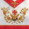 Bricks Masons 18th Degree Scottish Rite Apron - White & Red Moire Gold Hand Embroidery view 2