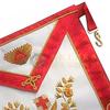 Bricks Masons 18th Degree Scottish Rite Apron - White & Red Moire Gold Hand Embroidery view 4