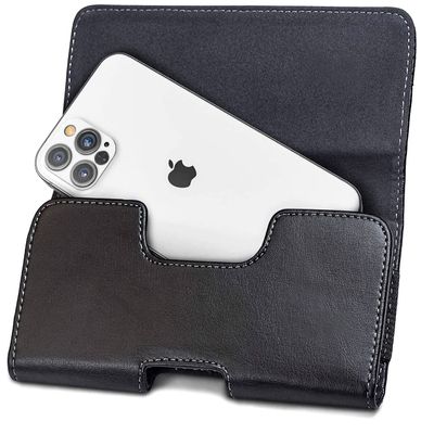 Encased Phone Holder for iPhone 13/14 and iPhone 14 Pro 6.1" Secure-fit Belt Pouch Holster (Fits Non-Bulky Cases)