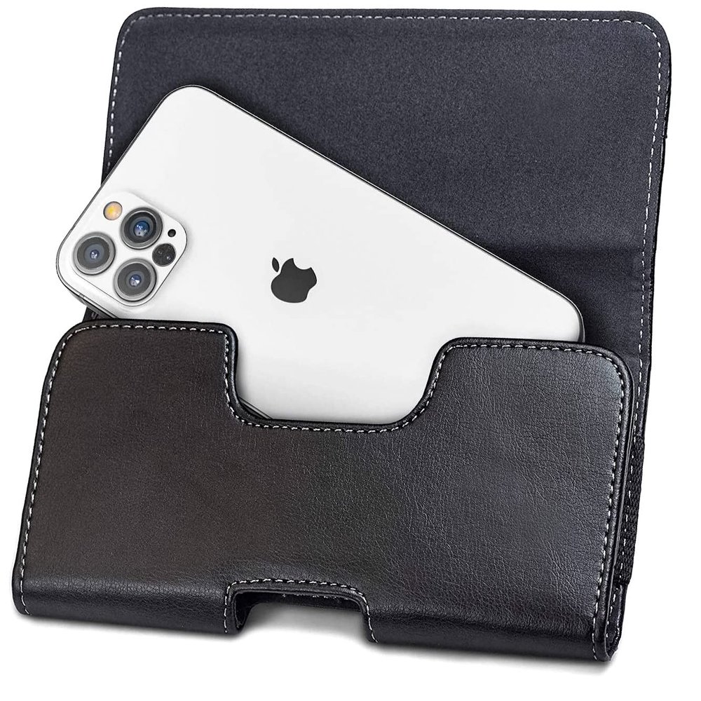 Encased Phone Holder for iPhone 13/14 and iPhone 14 Pro 6.1" Secure-fit Belt Pouch Holster (Fits Non-Bulky Cases)
