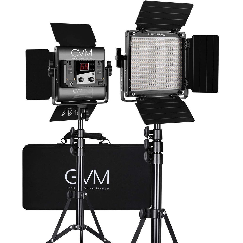 GVM 560 LED Video Light, Dimmable Bi-Color, 2 Packs Photography Lighting with APP Intelligent Control System, Lighting for YouTube, Studio, Outdoor, Video Lighting Kit, 2300K-6800K, CRI 97+