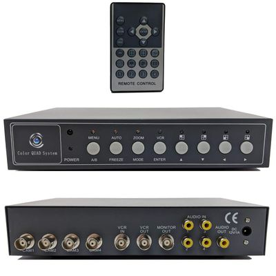 CCTV Camera Pros VM-Q401A CCTV BNC Color Quad Processor | Analog Security Camera Mux | Video Screen Splitter | 4 Channel Multiplexer