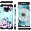 Casetego Compatible with Galaxy Note 9 Case,Floral Three Layer Heavy Duty Sturdy Shockproof Full Body Protective Case for Samsung Galaxy Note 9,Blue Flower view 3