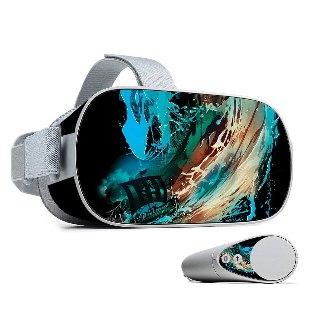 MightySkins Skin Compatible with Oculus Go - Big Wave | Protective, Durable, and Unique Vinyl Decal wrap Cover | Easy to Apply, Remove, and Change Styles | Made in The USA