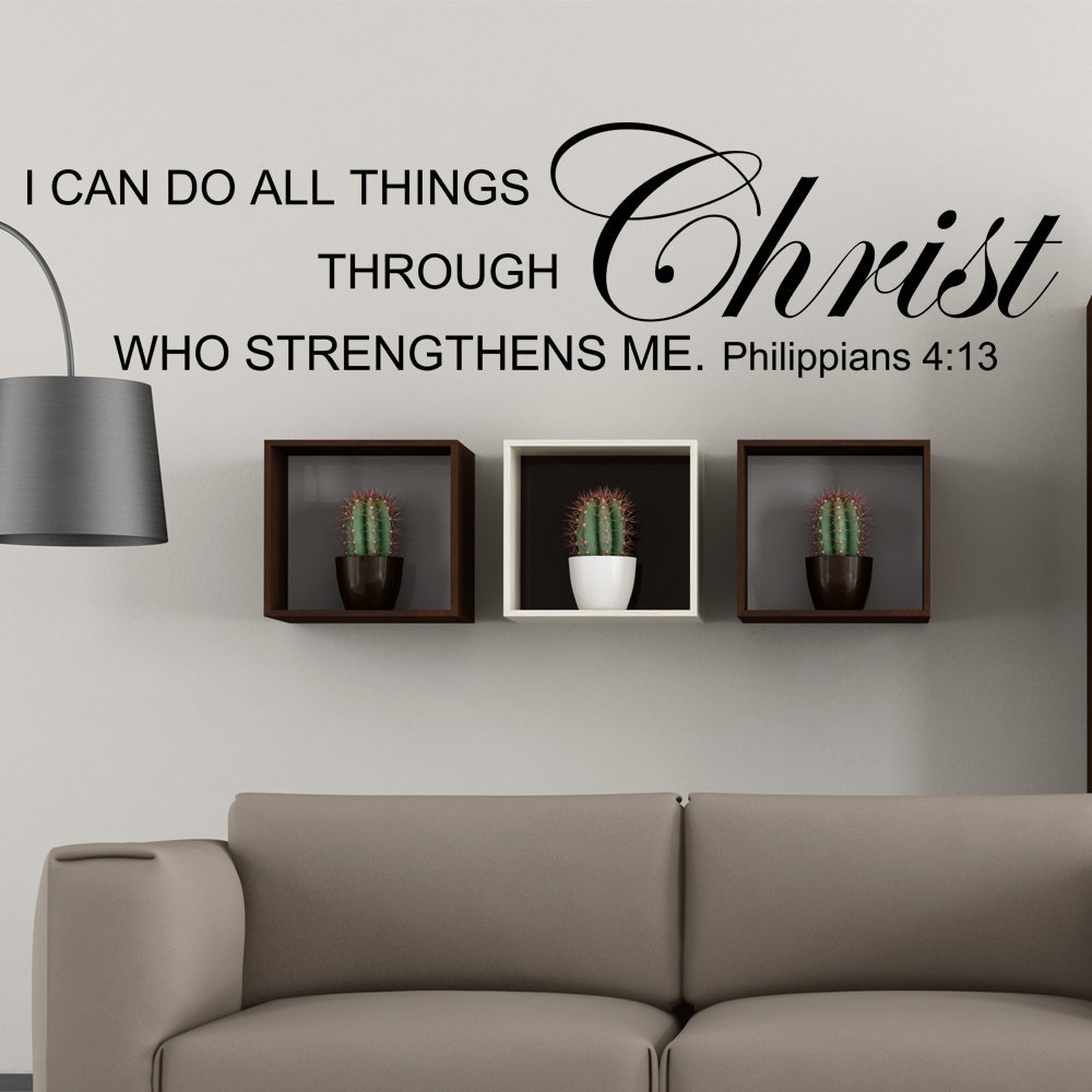 I Can Do All Things Through Christ Wall Decal-Vinyl Religious Art